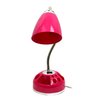 Limelights Flossy Organizer Desk Lamp with Charging Outlet Lazy Susan Base, Pink LD1015-PNK